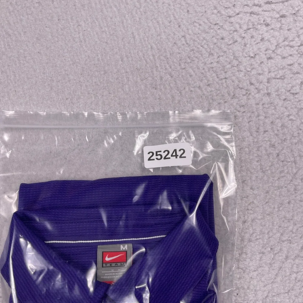 Nike NYU Athletics Polo Shirt Mens Medium Purple New York University Violets